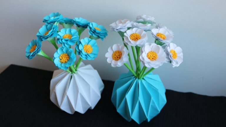 Diese einfache Idee verwandelt buntes Papier in wunderschöne Blumen für dein Zuhause…