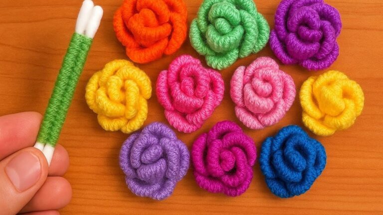 Dieser vergessene Trick verwandelt Wattestäbchen und Wolle in atemberaubende Blumen…