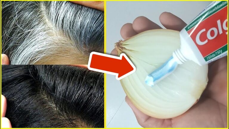 Graues Haar in 3 einfachen Schritten mit Zahnpasta und Zwiebeln färben!