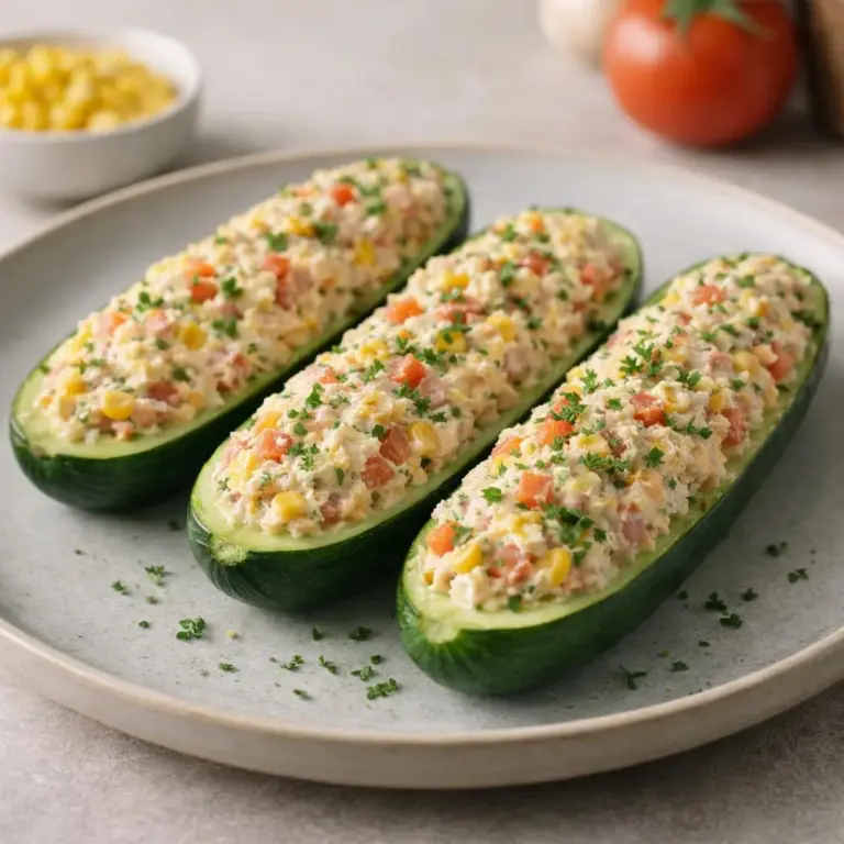 Gefüllte Zucchini mit Thunfisch, Mais und Zitronencreme: So gelingt’s!