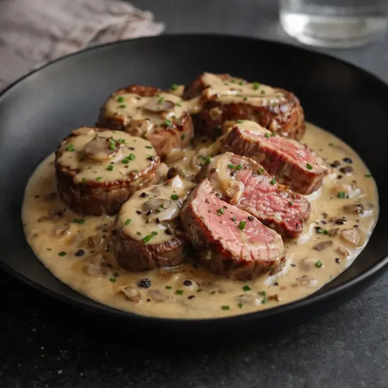 Rinderfilet in cremiger Schalotten-Sauce mit Pfeffergeschmack