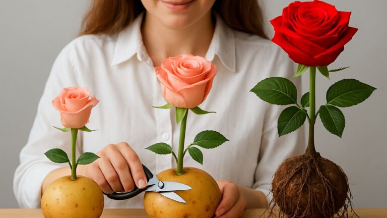 70 Wurzeln über Nacht: So kannst du mit einer Rose im Kartoffel-Trick wachsen lassen!
