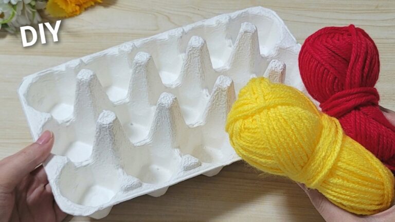 5 kreative Oster-Dekorationsideen mit Eierkartons und Garn entdecken!