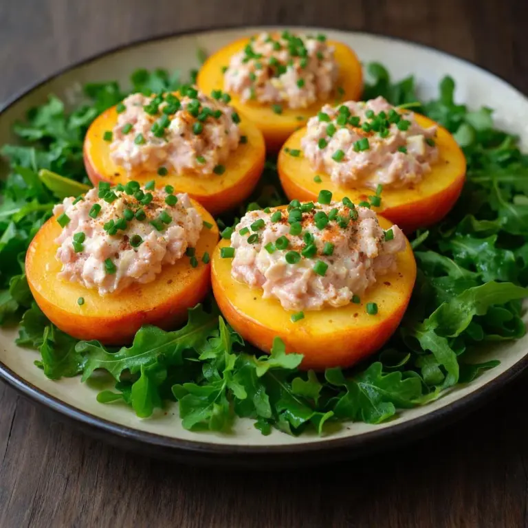 Leichte Thunfischpfirsiche mit hartgekochten Eiern und frischem Rucola