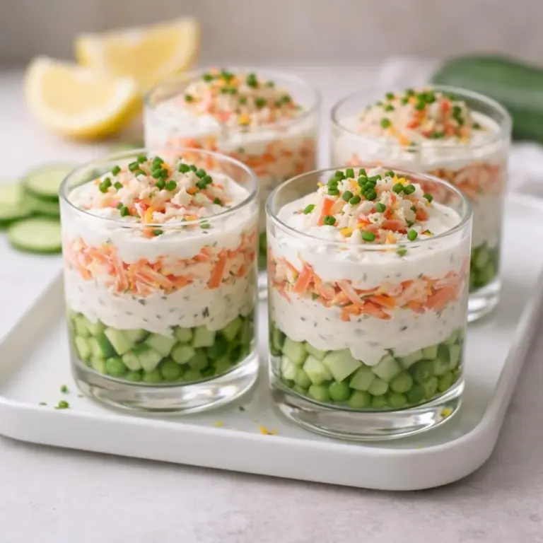Frische Gurken-Möhren-Gläser mit Räucherlachs und Zitronensauce so zubereiten